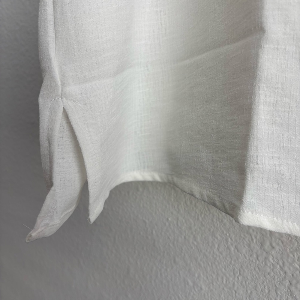 NWOT SPLA White Ivory Short Sleeve V-Neck Relaxed Fit Casual Versatile Blouse L - Picture 5 of 8
